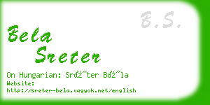 bela sreter business card